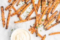 Golden Baked Yam Fries with Zesty Lemon-Truffle Aioli