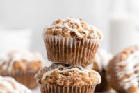 Golden Glazed Banana Streusel Muffins