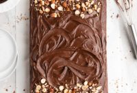Rich Toasted Hazelnut Chocolate Sheet Cake with Velvety Nutella Frosting