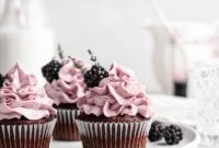 Midnight Bloom Blackberry Chocolate Cupcakes