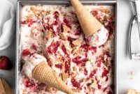 Easy No-Churn Strawberry Cheesecake Ice Cream