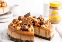 Dreamy SunButter Salted Caramel Cheesecake