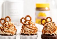 Crunchy SunButter Pretzel Chocolate Cupcakes