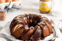 Swirled SunButter and Chocolate Bundt
