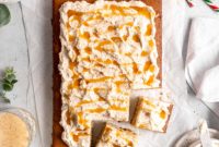 Holiday Bourbon Eggnog Sheet Cake