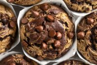 Decadent Double Chocolate Chip Muffins with SunButter Swirl