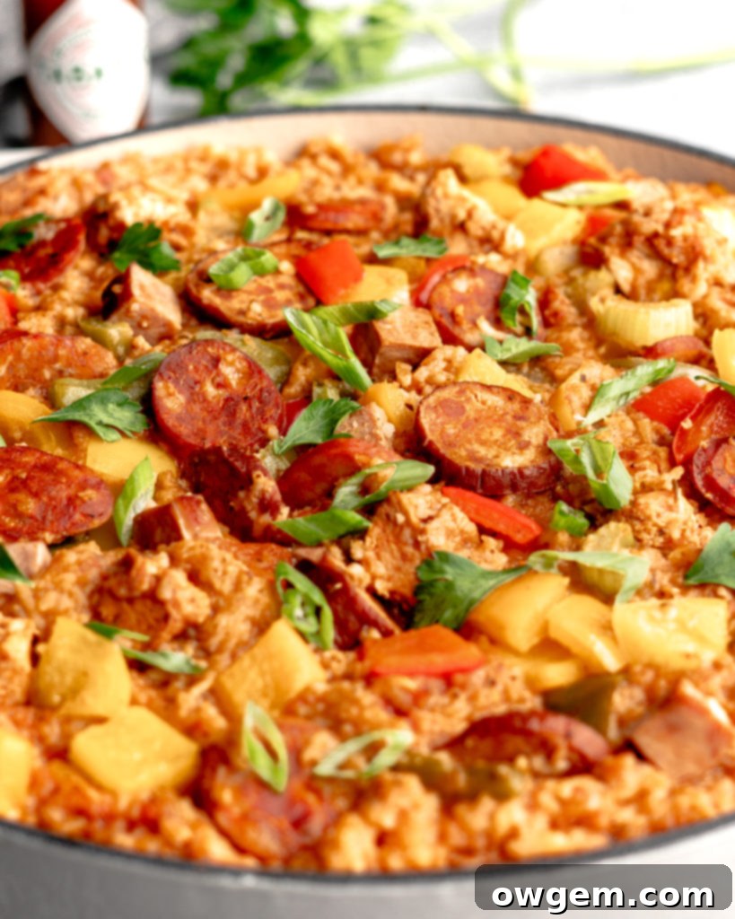 Chicken, chorizo, smoked ham, garlic sausage, garlic, and the holy trinity make up this incredible crockpot jambalaya