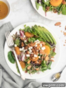 This delicious salad features spinach, spring mix, goat cheese, avocado, mandarins,and honey roasted almonds. Topped with a zippy champagne vinaigrette.