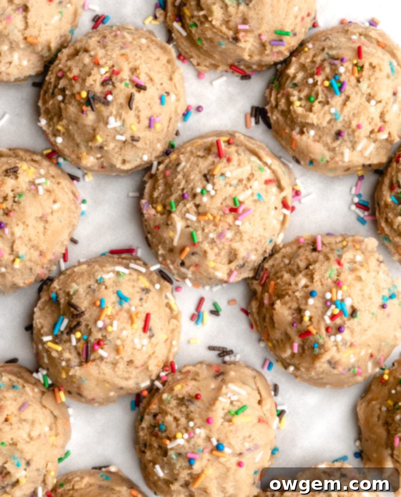 Funfetti Cookie dough, full of rainbow sprinkles