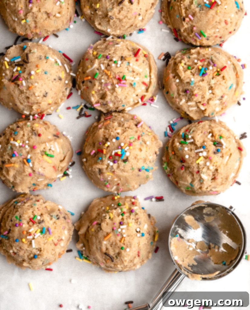 Funfetti Cookie dough, full of rainbow sprinkles