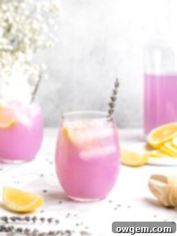 Lemonade is paired with floral lavender to create a lemonade that screams summer