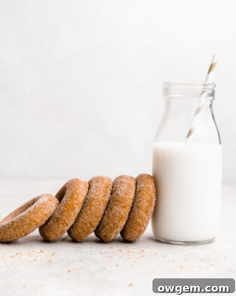 These easy to make Baked Pumpkin Donuts are covered in a cinnamon sugar coating.