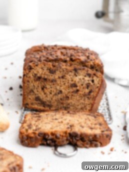 A delectable loaf of Tahini Chocolate Chip Banana Bread