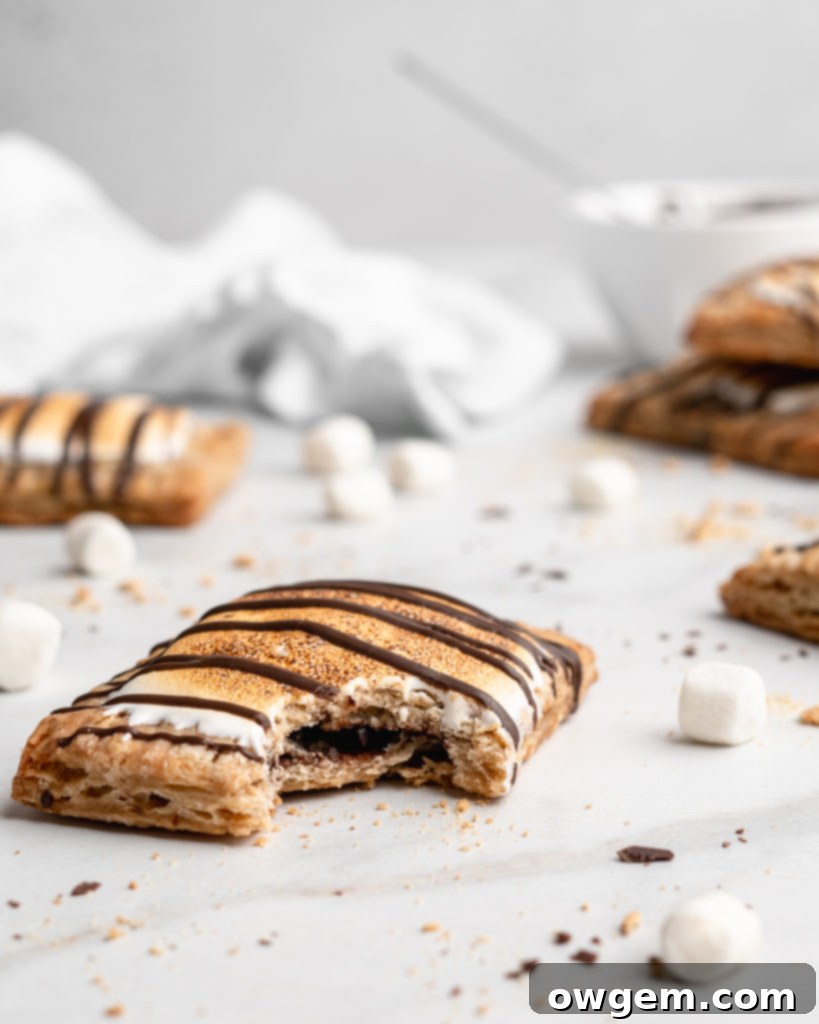 The flaky graham cracker pastry, rich chocolate, and toasted marshmallow of these S'mores Hand Pies create an irresistible treat.