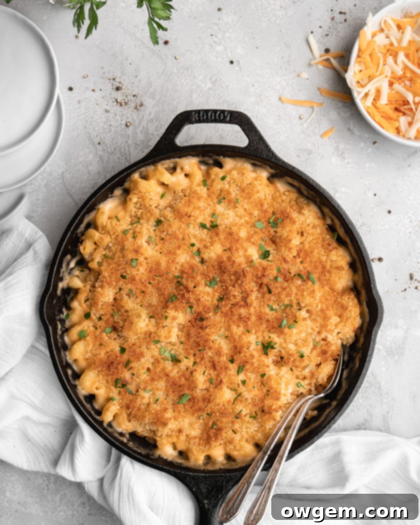 Rich and creamy cheese sauce for beer mac and cheese, featuring melted cheddar, gruyere, and mozzarella.