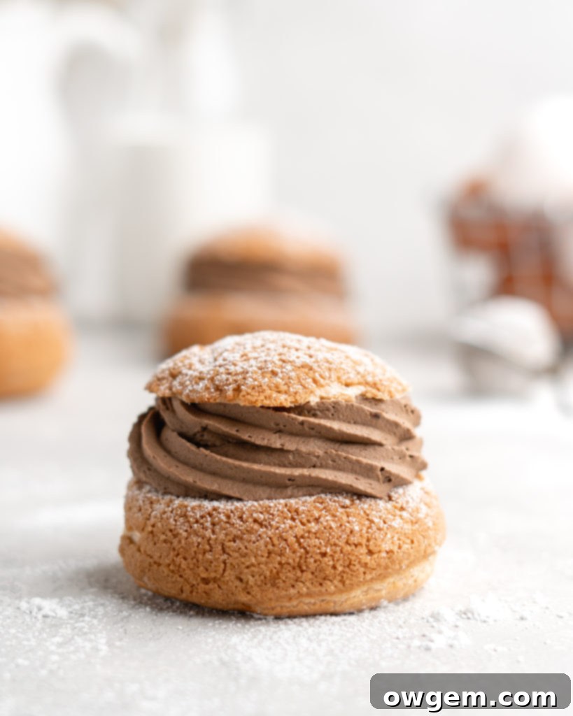 Choux pastry ready for craquelin application and baking