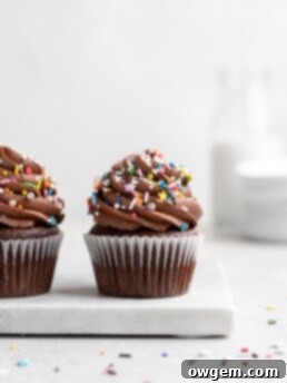 Effortless Chocolate Mini Cakes 7 These Chocolate Cupcakes are moist and fluffy, and jam-packed with rich chocolate flavor! Topped with a rich, buttery chocolate buttercream. Super simple, quick, and easy chocolate cupcake recipe!