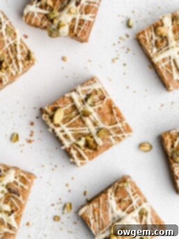 Thick, chewy, and deeply sweet, these White Chocolate Pistachio Blondies are incredibly delicious