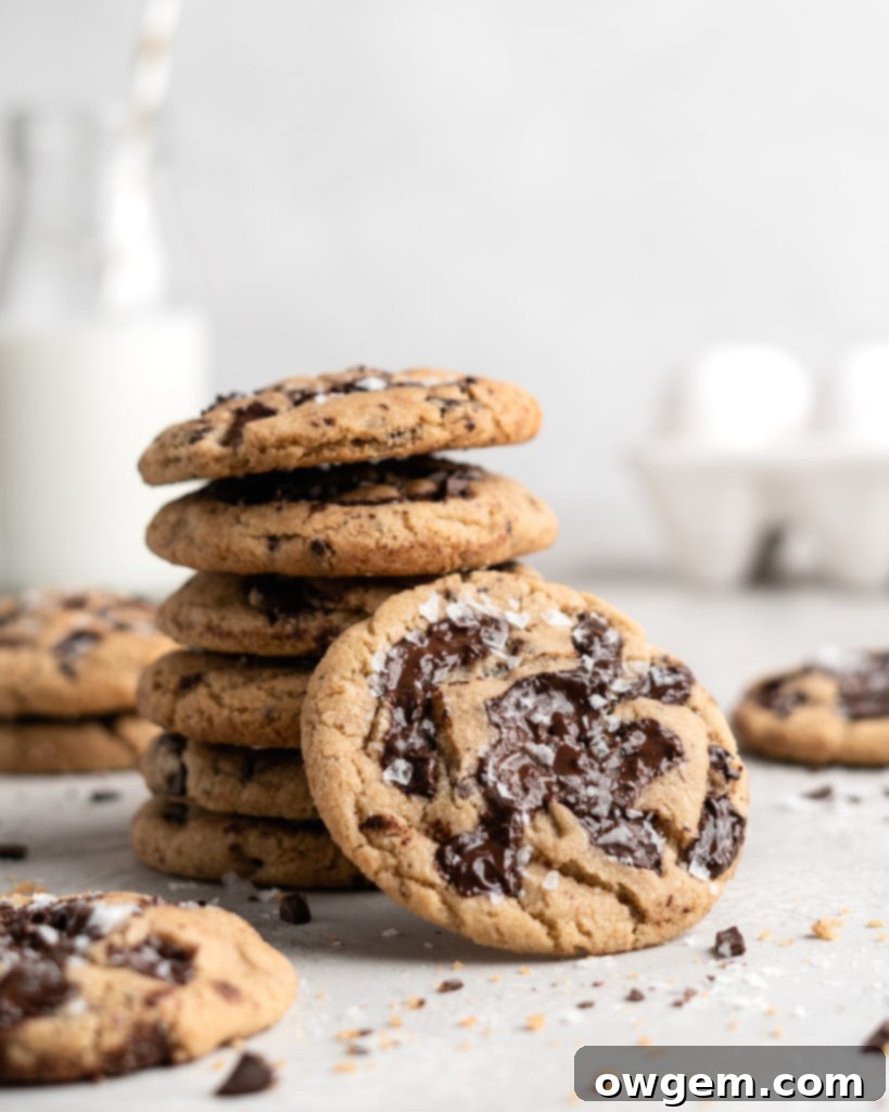 Close-up of cookie dough mixed with chocolate chips, ready for chilling, highlighting the rich texture.