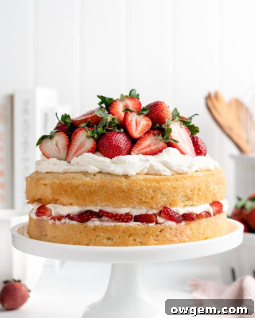 Close-up of the delicate texture of a Victorian sponge cake, ready to be layered with cream and strawberries