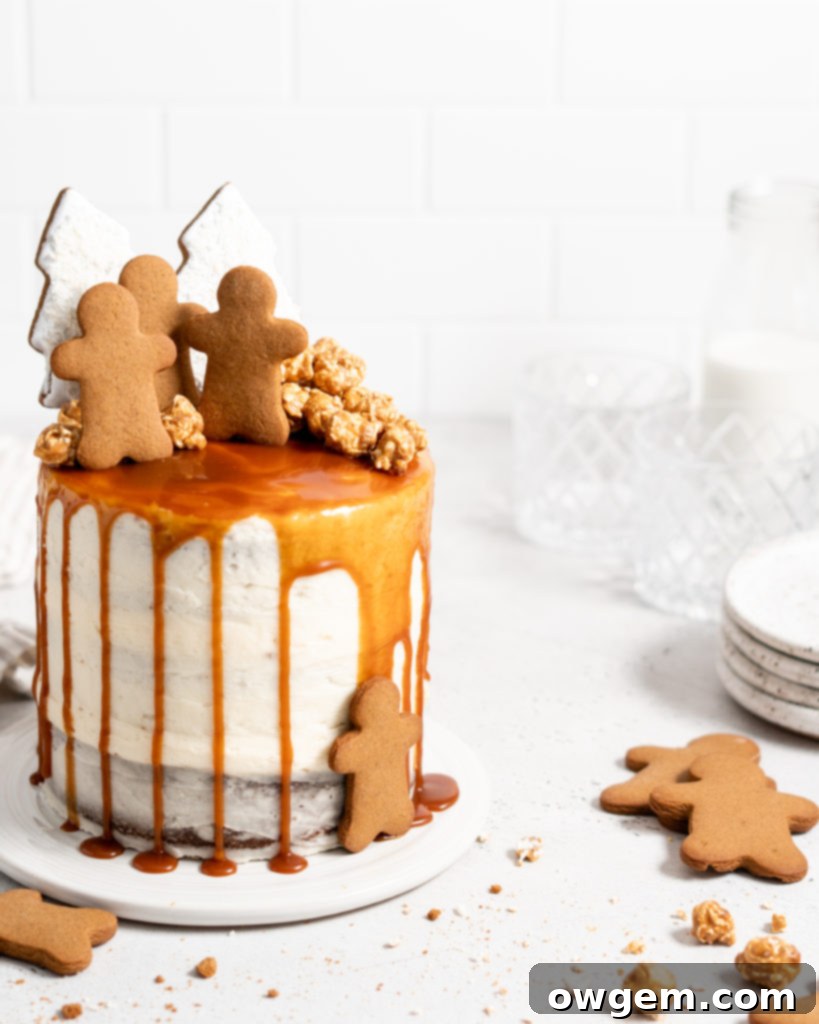 Stack of moist gingerbread cake layers cooling on a wire rack, perfectly spiced and ready for frosting