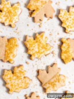 maple sugar cookies with maple butter glaze and decorated with golden sugar sprinkles