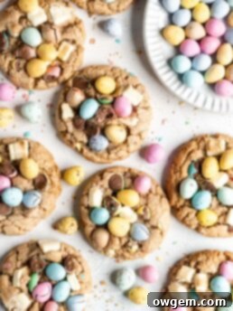 Plate of homemade Mini Egg Easter Cookies, ready to serve