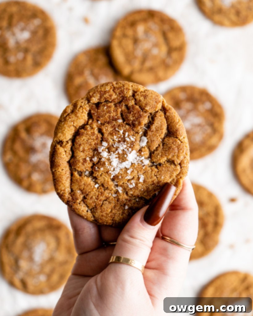 Chewy pumpkin snickerdoodle cookies rolled in cinnamon sugar on parchment paper