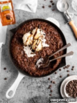 SunButter Triple Chocolate Brownie Skillet with ice cream in a recipe card thumbnail