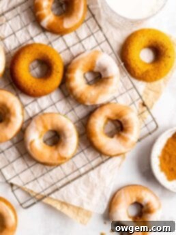 Baked Pumpkin Spice Latte Donut with marble glaze
