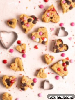 Heart shaped chewy one bowl SunButter m&m blondies