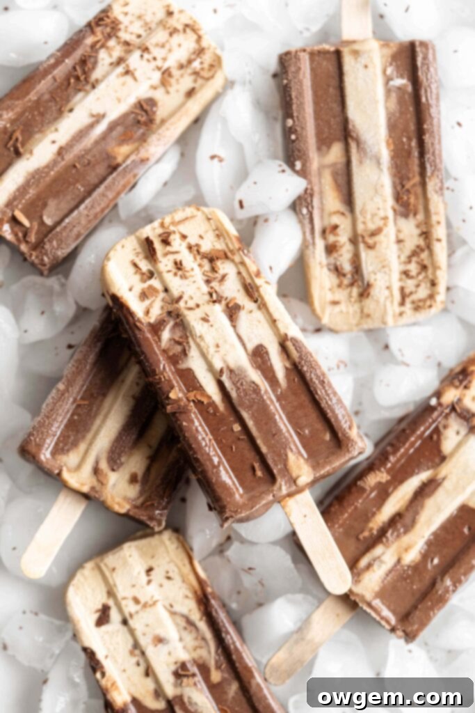 A tray of SunButter Chocolate Fudgesicles in molds