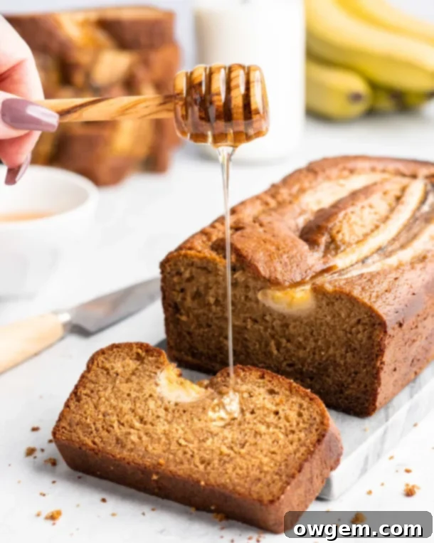 Moist and delicious golden banana bread is made with browned butter and bourbon, and baked to perfection.
