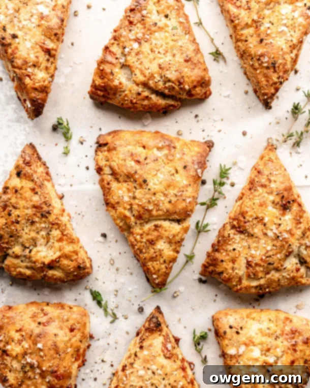 Close-up of savory scone dough with bacon and gruyere